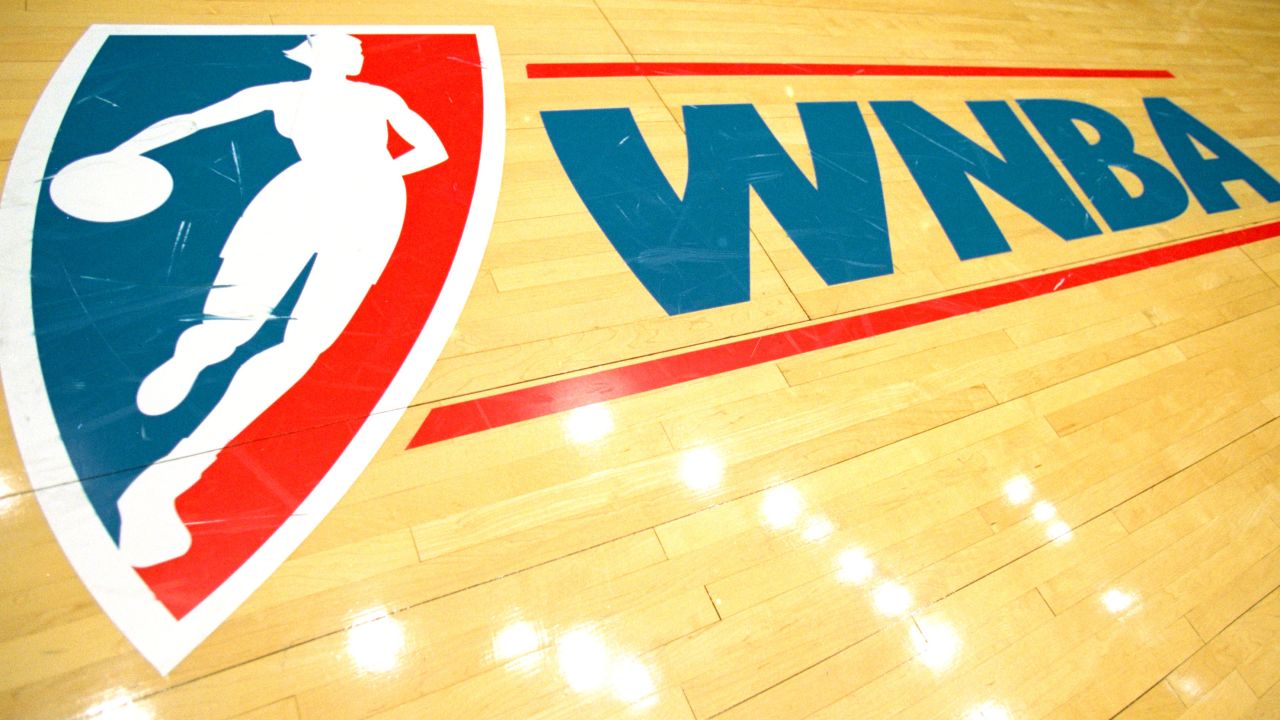 2 Jul 2000:  A view of the court WNBA Logo taken before a game between the Los Angeles Sparks and the Detroit Shock at the Great Western Forum in Inglewood, California.  The Sparks defeated the Shock 85-63. NOTE TO USER: It is expressly understood that the only rights Allsport are offering to license in this Photograph are one-time, non-exclusive editorial rights. No advertising or commercial uses of any kind may be made of Allsport photos. User acknowledges that it is aware that Allsport is an editorial sports agency and that NO RELEASES OF ANY TYPE ARE OBTAINED from the subjects contained in the photographs.Mandatory Credit: Danny Moloshok  /Allsport