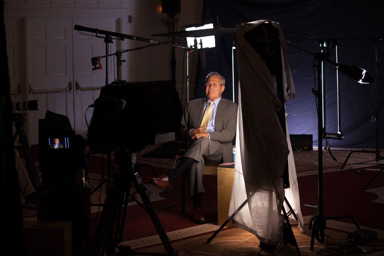 Rumsfeld is interviewed for a documentary about White House chiefs of staff in 2012.