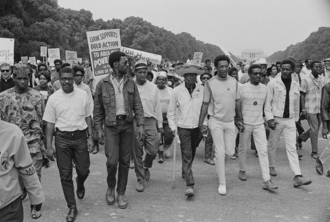 Cosby, third from right, is among protesters taking part in the Poor People's March on Washington in June 1968. The Poor People's Campaign was organized by Martin Luther King Jr. to gain economic justice for poor people in the United States.