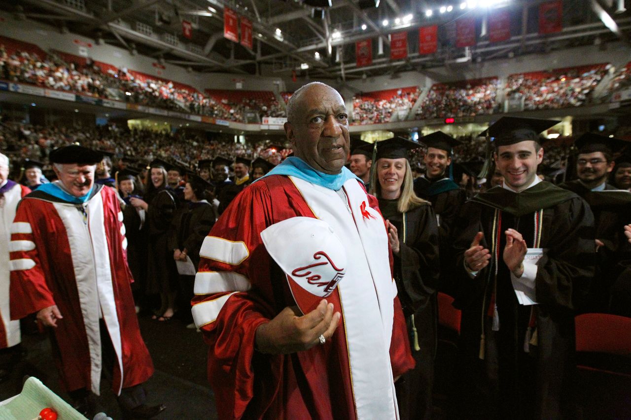 Cosby appears at the commencement ceremony for Temple University, his alma mater in Philadelphia, in May 2011.