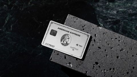 underscored american express platinum on slab background