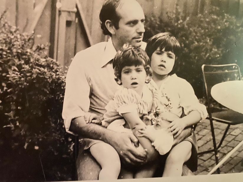 Breyer holds his three children -— Chloe, Nell and Michael — in 1974.