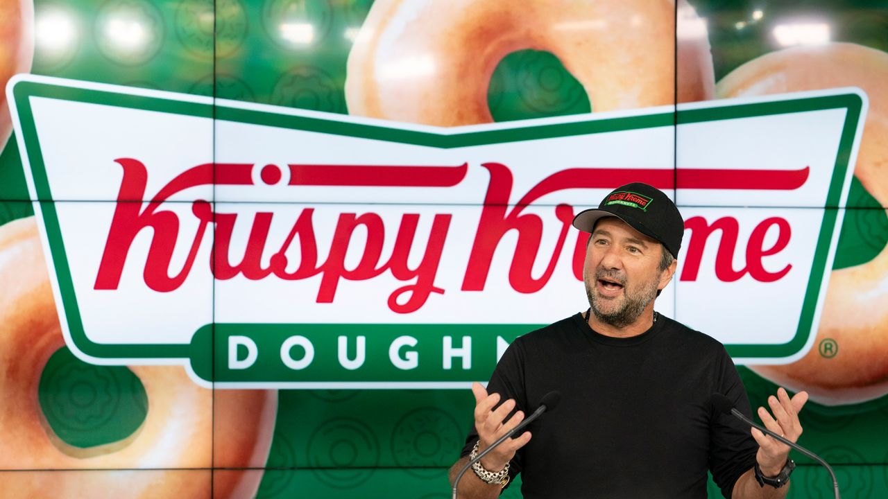 Krispy Kreme CEO Mike Tattersfield at the Nasdaq on Thursday.
