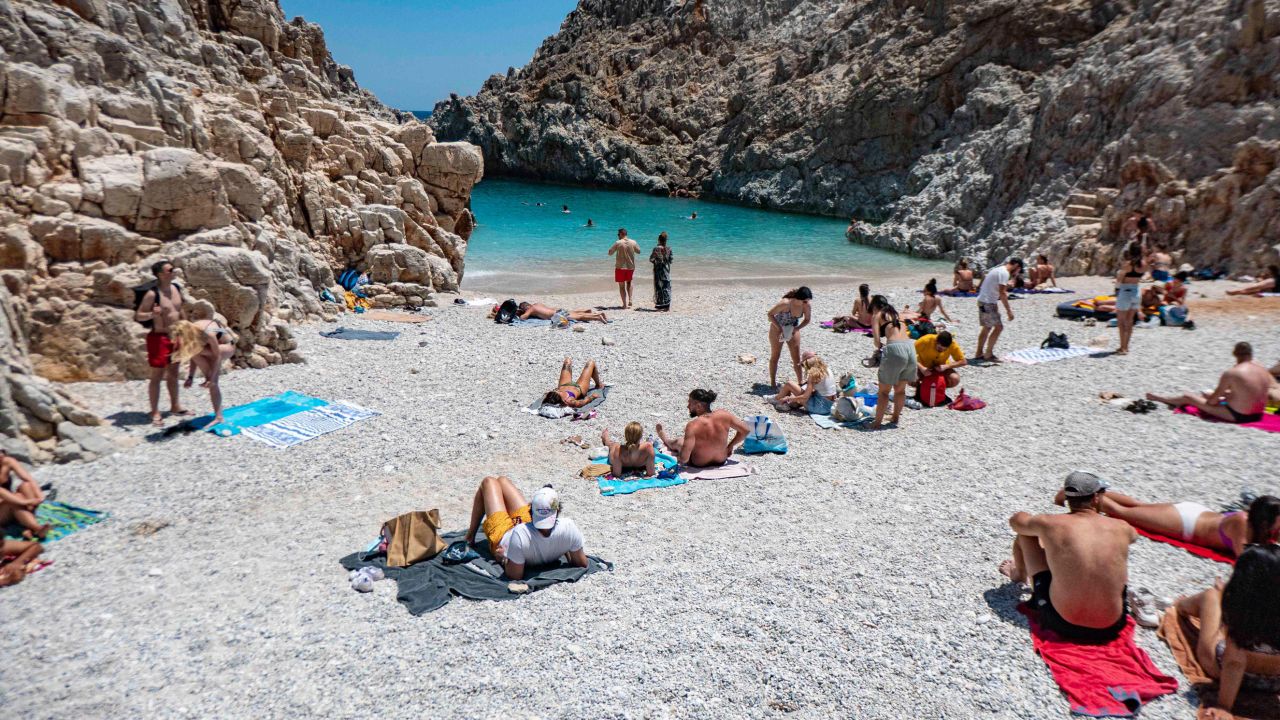 The island of Crete is full of spectacular Mediterranean scenes, including the secluded Seitan Limania Beach.