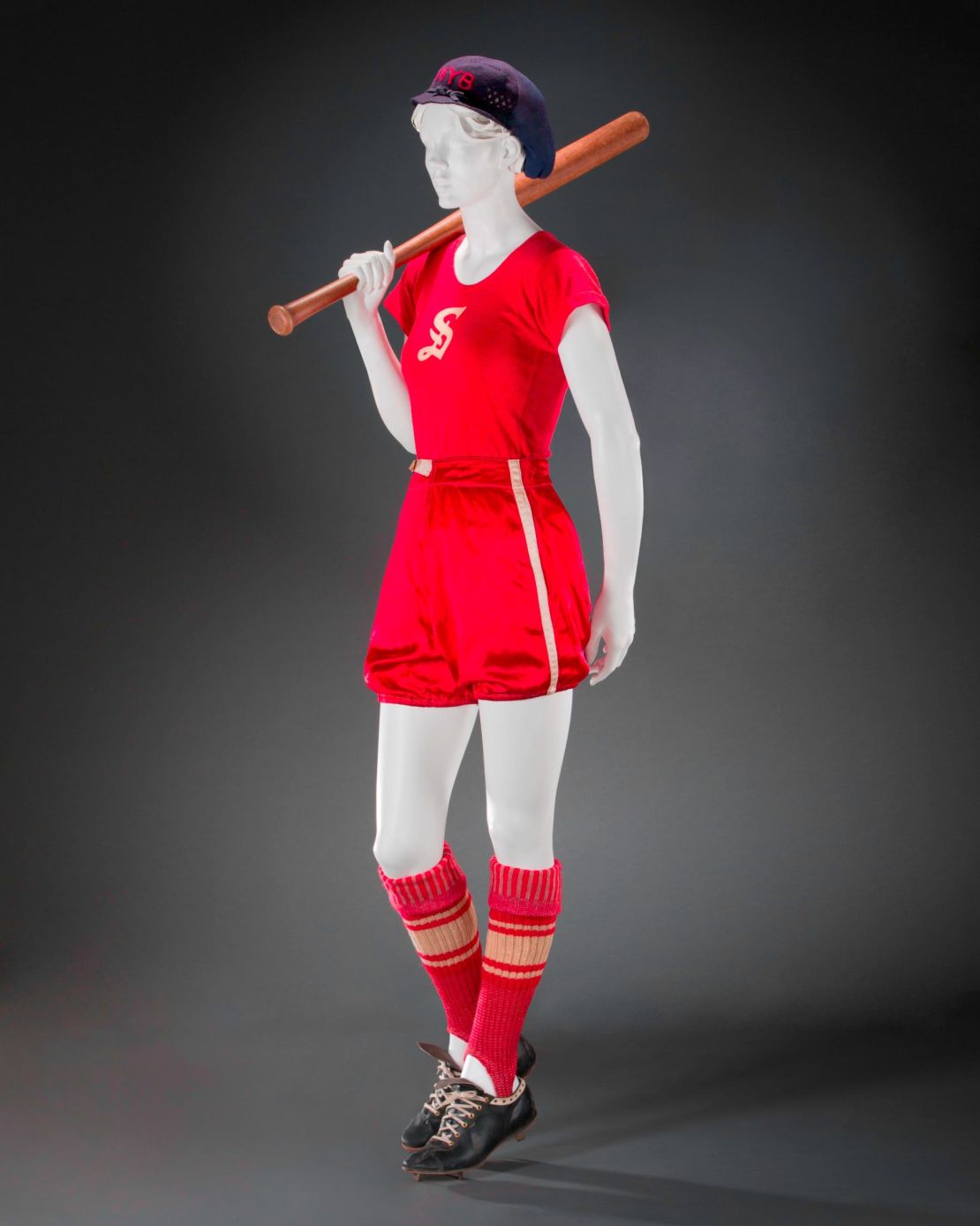 A 1930s baseball uniform with Spalding cleats.