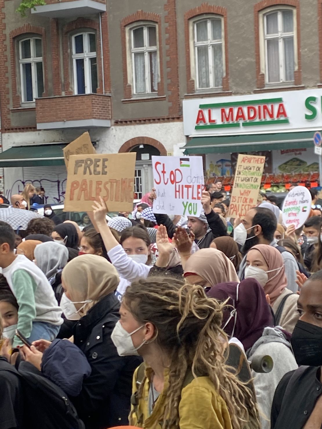 Demonstrations against pandemic lockdowns and this year's violence between Israel and Hamas have seen anti-Semitic protest signs, the German watchdog RIAS says.