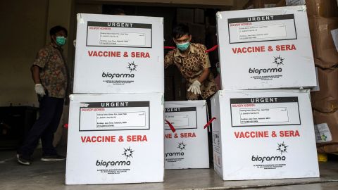 Cases of Sinovac vaccine in Surabaya as part of Indonesia's vaccination campaign.
