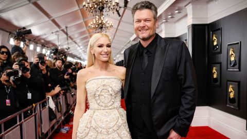 Gwen Stefani and Blake Shelton, here at the Grammys in 2020, married over the weekend, according to a post from Stefani shared on Instagram. 