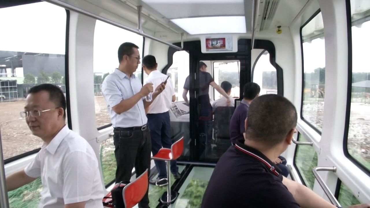 The train can travel about 80 kilometers (50 miles) per hour. 