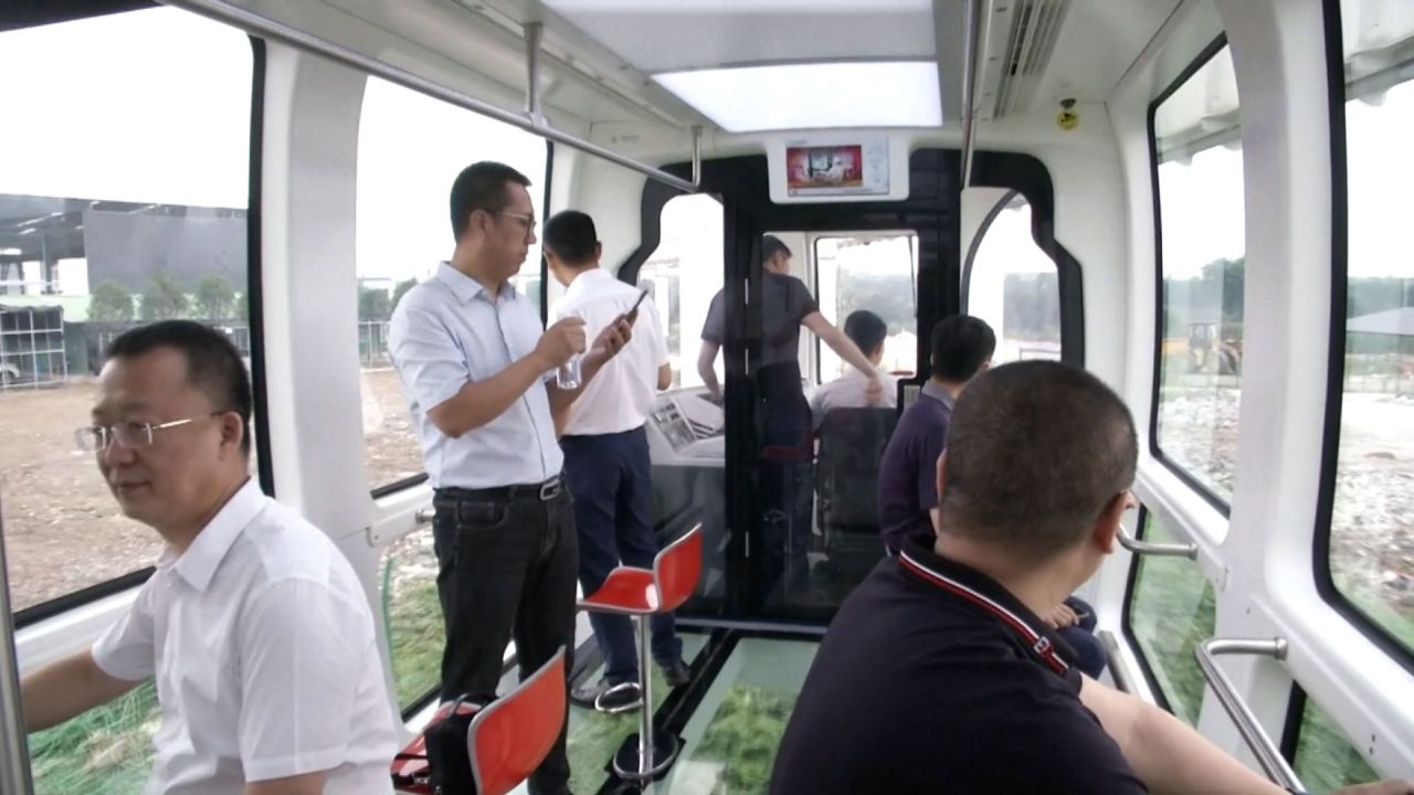 The train can travel about 80 kilometers (50 miles) per hour. 