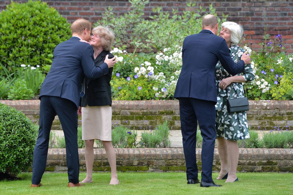 The princes warmly greeted their aunts Lady Sarah McCorquodale and Lady Jane Fellowes at the family event.