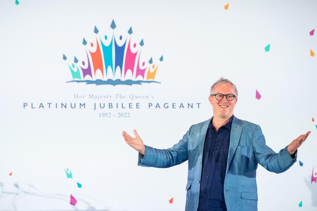 Pageant Master Adrian Evans at the launch of Platinum Jubilee Pageant at the Victoria and Albert Museum, London 