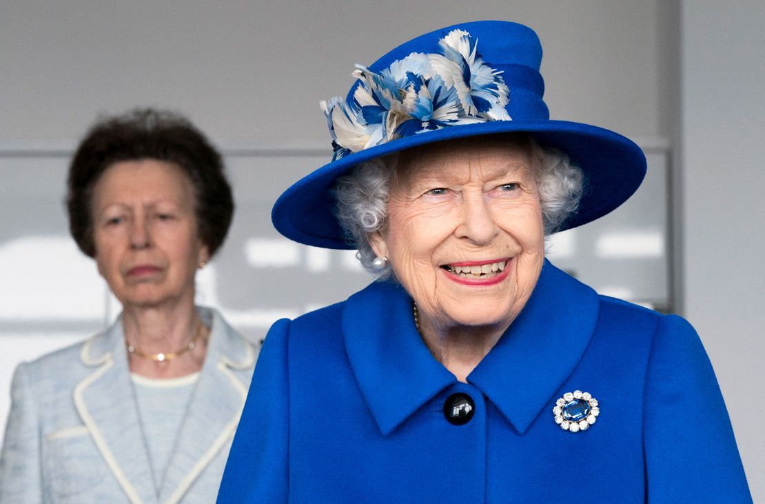 The Queen and Princess Anne received a briefing from the UK Space Agency and viewed satellite production, at Skypark in Glasgow, Scotland on Wednesday.