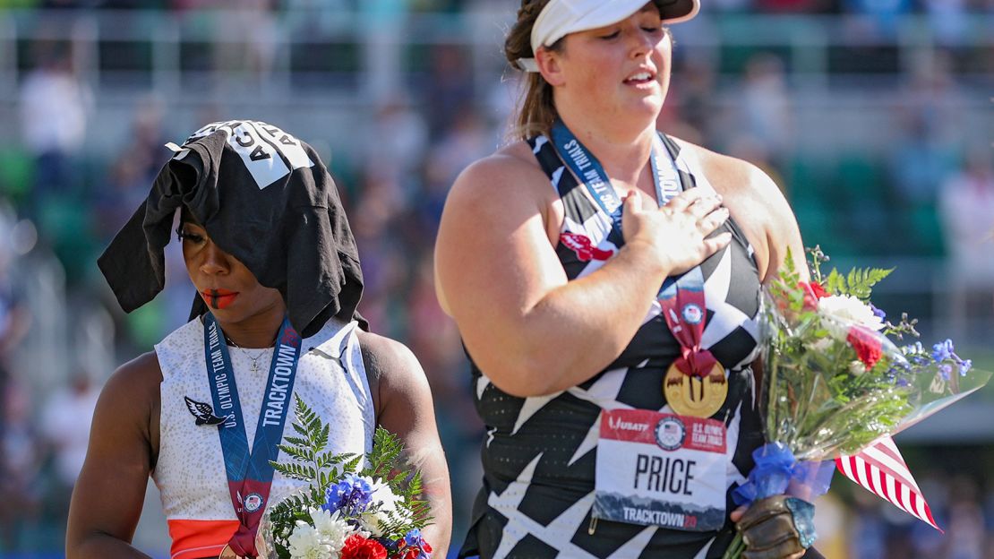 Berry (L) drew criticism for her actions from Republican Sen. Ted Cruz and Rep. Dan Crenshaw, with the latter calling for the 32-year-old to be removed from the Olympic team.