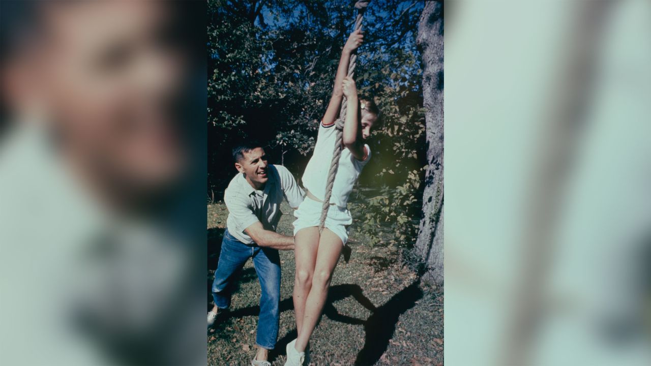 Apollo 8 astronaut Bill Anders swings his daughter Gayle in 1968.