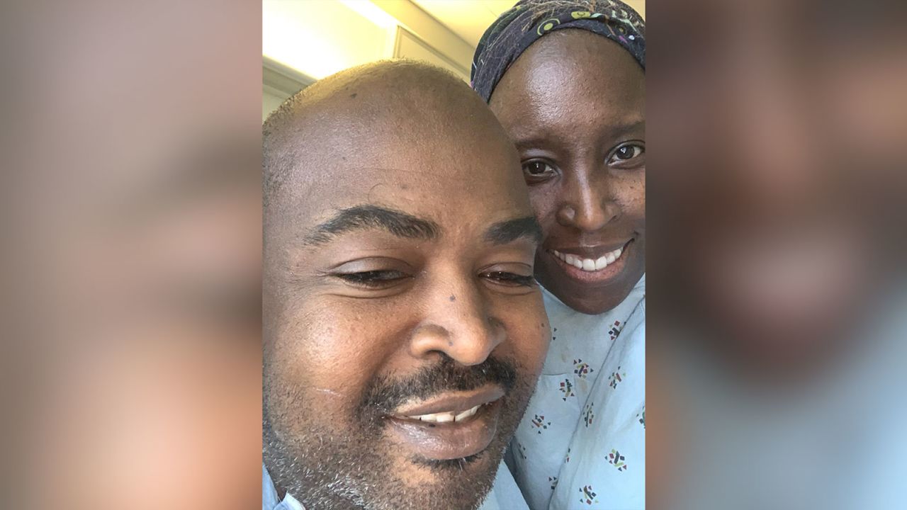Tia and Rodney Wimbush after the surgery.