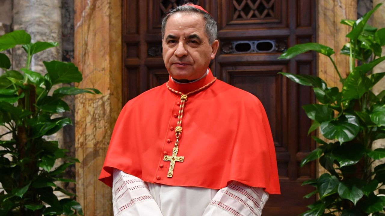 Newly elevated cardinal, Giovanni Angelo Becciu from Italy, attends the courtesy visit of relatives following a consistory for the creation of new cardinals on June 28, 2018 in the Apostolic Palace at St Peter's basilica in Vatican. (Photo by ANDREAS SOLARO / AFP) (Photo by ANDREAS SOLARO/AFP via Getty Images)