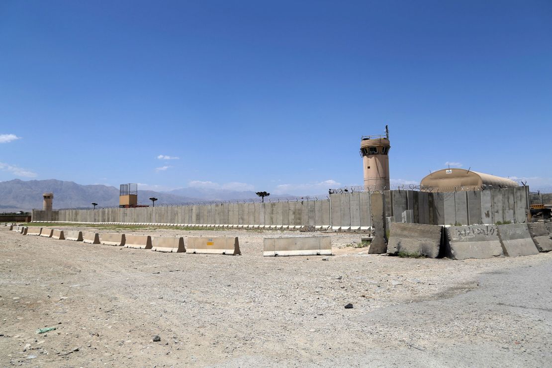 The Bagram Air Base, after  US and NATO troops left, on July 2, 2021. 