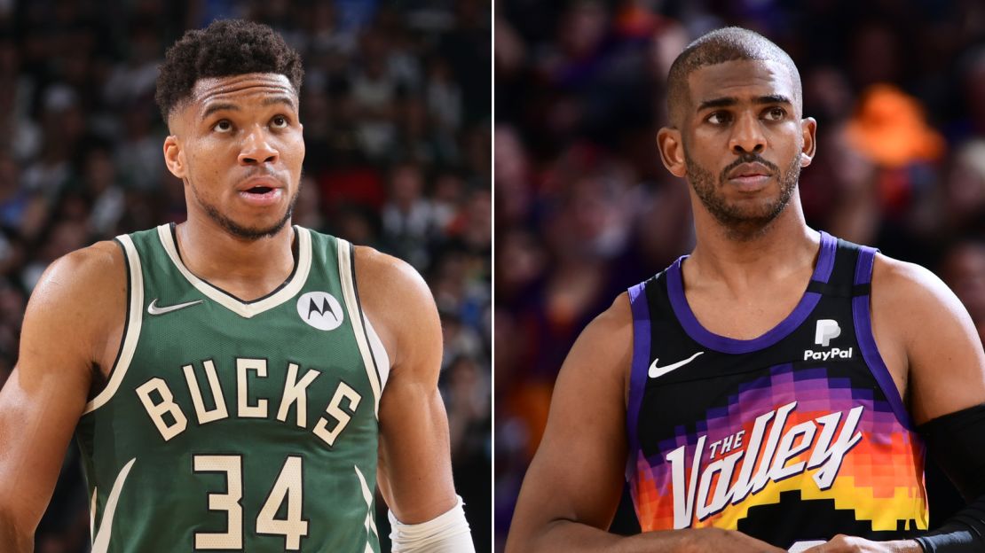 Bucks forward Giannis Antetokounmpo and Suns guard Chris Paul are two key pieces to the series.