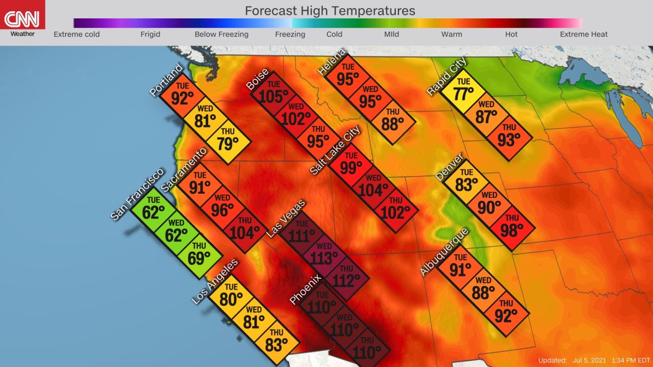 Temperatures in the West heat up midweek