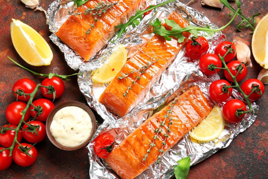 Cook your salmon fillets in foil on the grill.