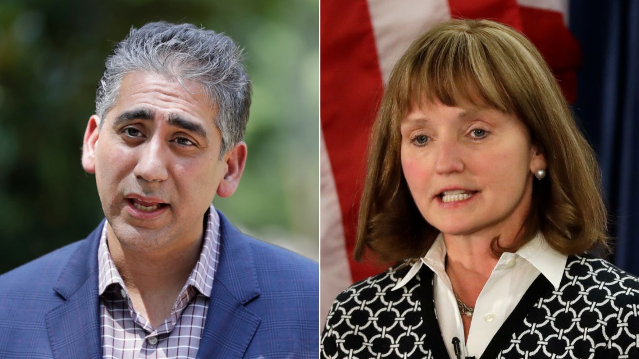 Republicans, including Dr. Manny Sethi, at left, an orthopedic trauma surgeon at Vanderbilt University Medical Center, and former state Speaker Beth Harwell, at right, have told CNN they'd consider running for the House if Rep. Jim Cooper's district became redder.