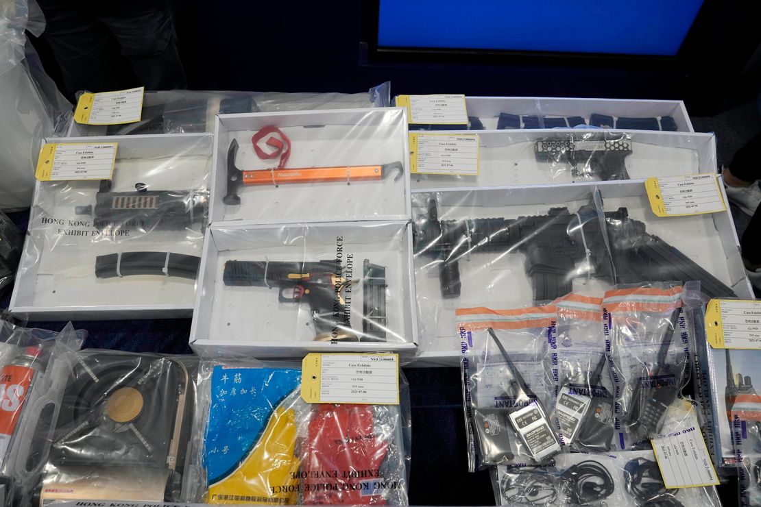 Confiscated evidence from the alleged plot was put on display Tuesday.