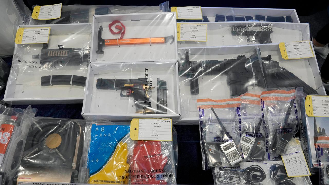Confiscated evidence from the alleged plot was put on display Tuesday.