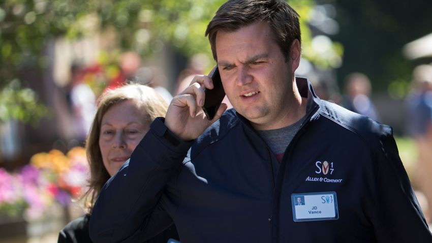 SUN VALLEY, ID - JULY 12: JD Vance, venture capitalist and author of 'Hillbilly Elegy,' attends the second day of the annual Allen & Company Sun Valley Conference, July 12, 2017 in Sun Valley, Idaho. Every July, some of the world's most wealthy and powerful businesspeople from the media, finance, technology and political spheres converge at the Sun Valley Resort for the exclusive weeklong conference. (Photo by Drew Angerer/Getty Images)
