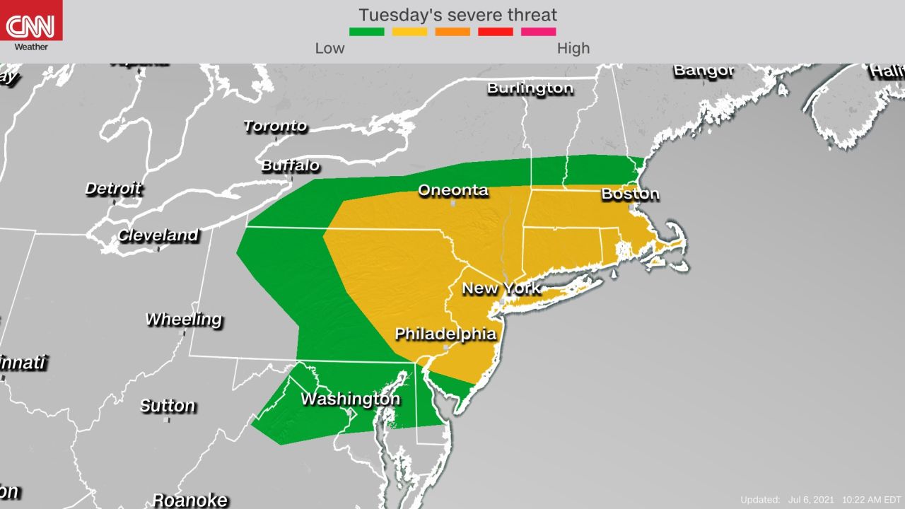 A slight risk has been issued by the Storm Prediction Center for Tuesday.