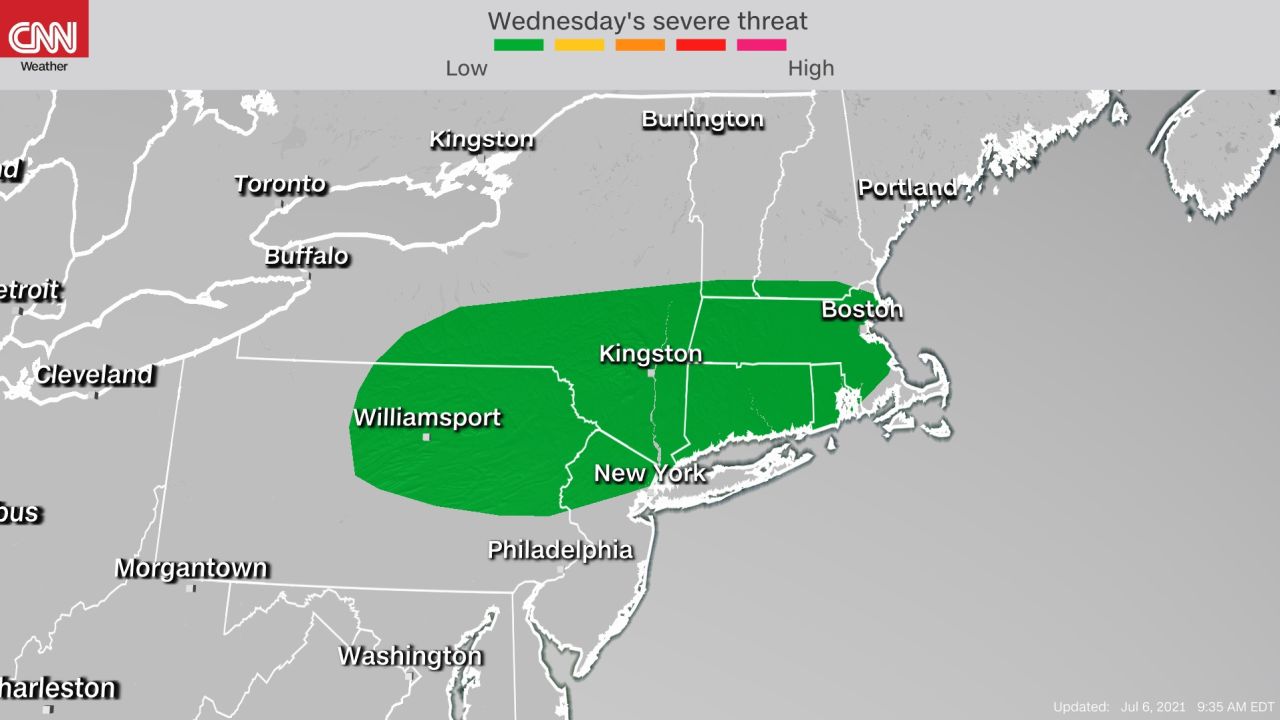 A marginal risk for severe weather has been issued for Wednesday.