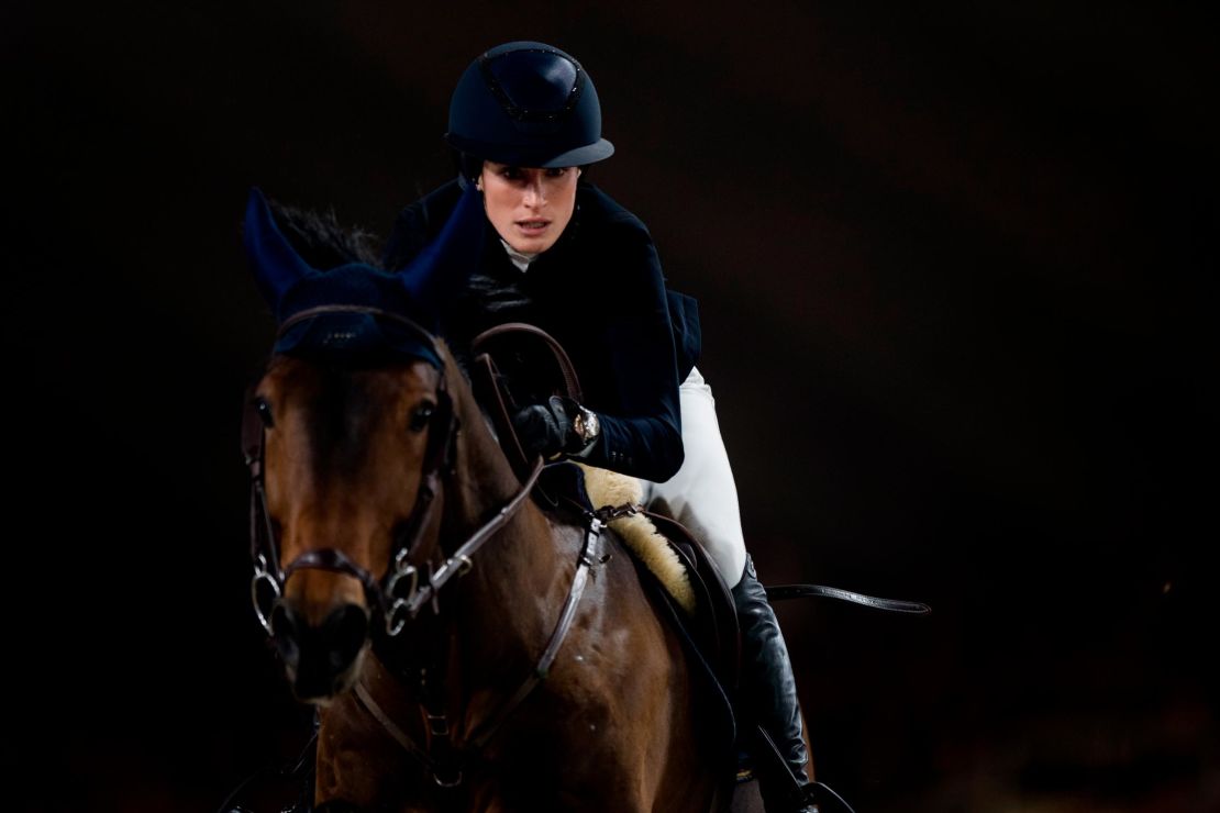 Springsteen rides Don Juan van de Donkhoeve during the FEI World Cup Jumping competition in Mechelen, Belgium, in 2019.