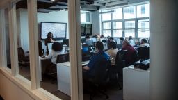 A web development coding class at Per Scholas, a nonprofit training organization, in New York, May 25, 2018. 
