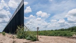 An unfinished section of border wall is seen on July 01, 2021 in La Joya, Texas. Recently, Texas Gov. Greg Abbott has pledged to build a state-funded border wall as a surge of mostly Central American immigrants crossing into the United States continues to challenge U.S. immigration agencies. 