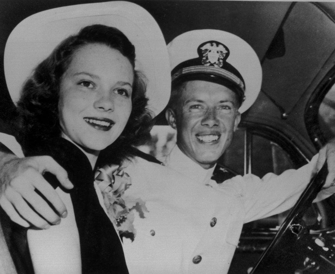 Jimmy and Rosalynn Carter on their wedding day.