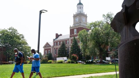 People walk through the Howard University campus, past the Founders Library. "Nikole Hannah-Jones helps to increase Howard's prestige," one alumna said.