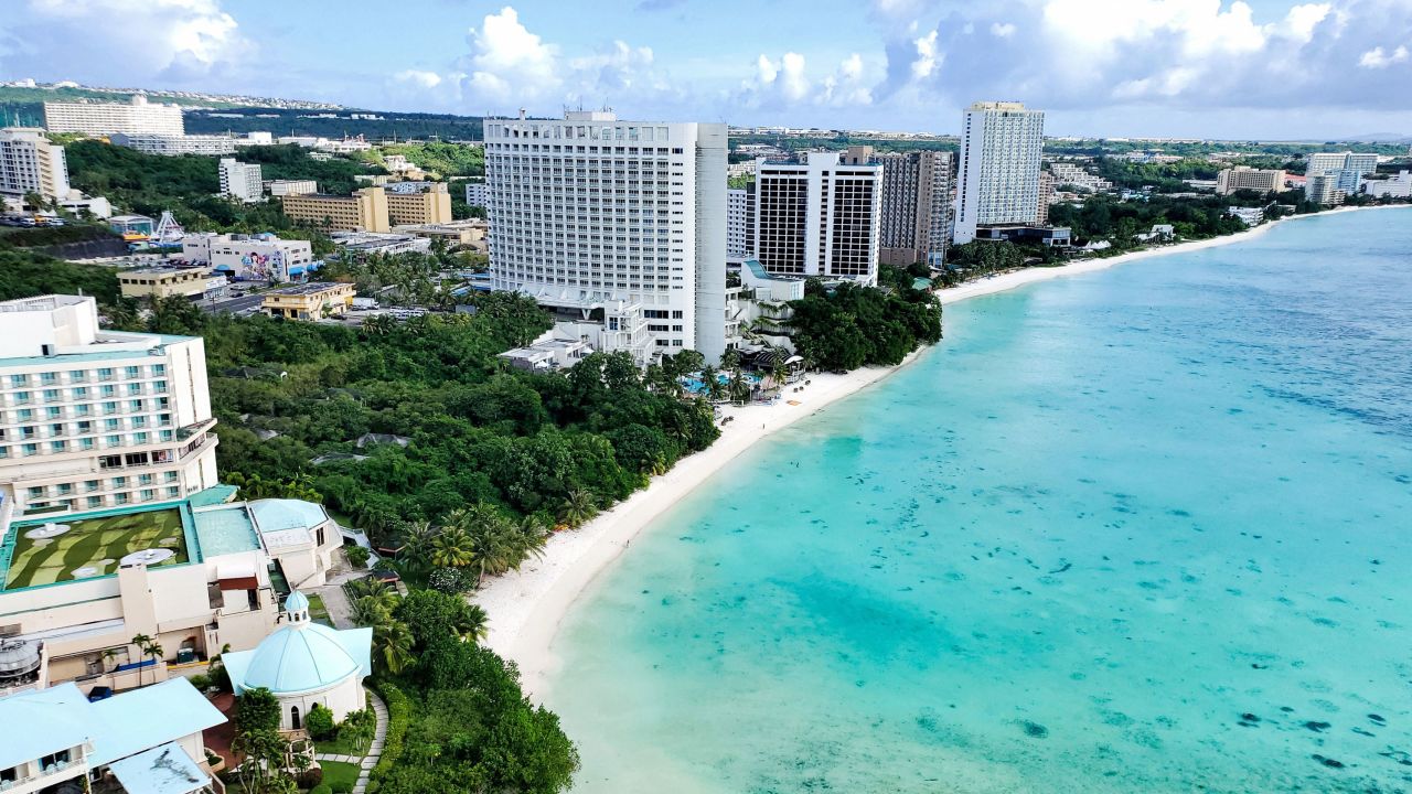 This photo taken on June 24, 2021 shows Tumon Bay in Guam as the US Pacific territory prepares to offer visitors a Covid-19 vaccination with their holiday, in a bid to restart its struggling tourism industry.