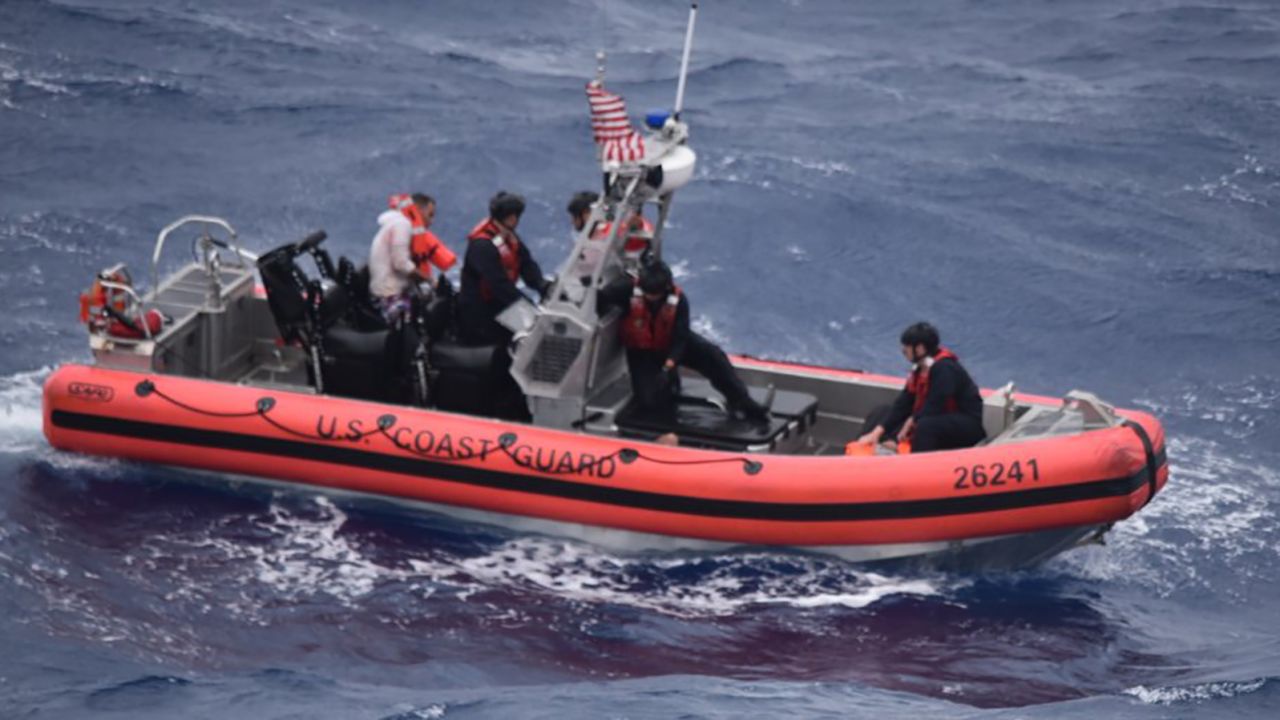 The Coast Guard published this picture of Tuesday's rescue efforts in waters miles off Key West.