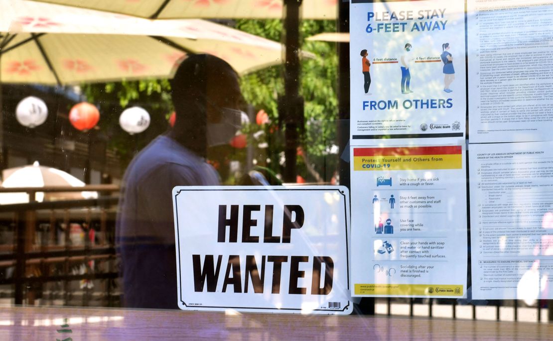 Restaurants are hiring workers as they reopen their doors. 