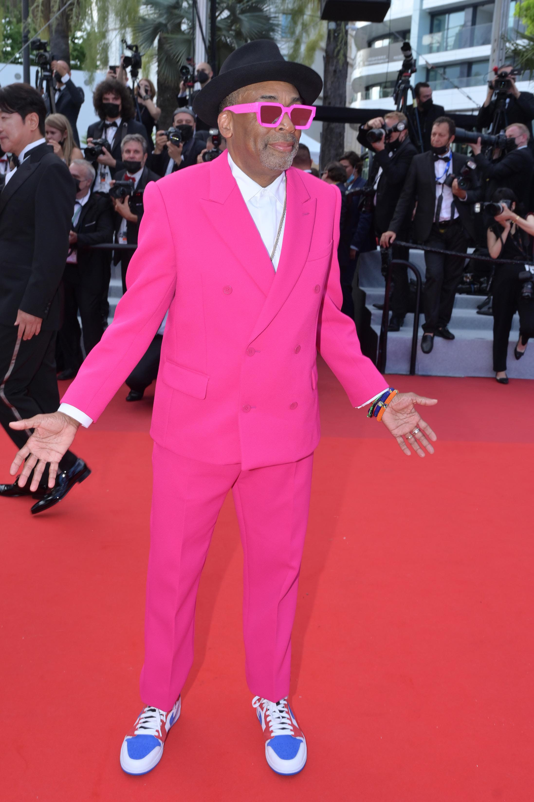 Spike Lee Takes Cannes in Hot Pink Suit & Custom Air Jordan