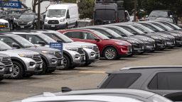 Vehicles for sale at a Ford Motor Co. dealership in Colma, California, U.S., on Wednesday, June 30, 2021. With dwindling inventory over the last three months, U.S. auto sales has taken a sharp turn for the worse. 