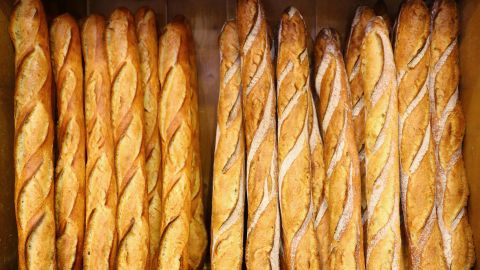 The best baguettes don't go by the name "baguette." The best of the bunch are called "traditions." These are from Le Grenier à Pain Abbesses in Paris' Montmartre neighborhood.