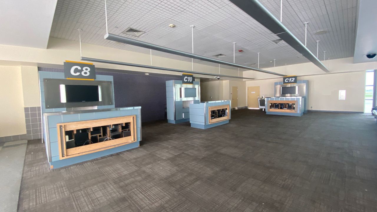 <strong>Anybody home?: </strong> CNN found the lights and air conditioning on. The whole place was spotless, even in the still functioning restrooms.