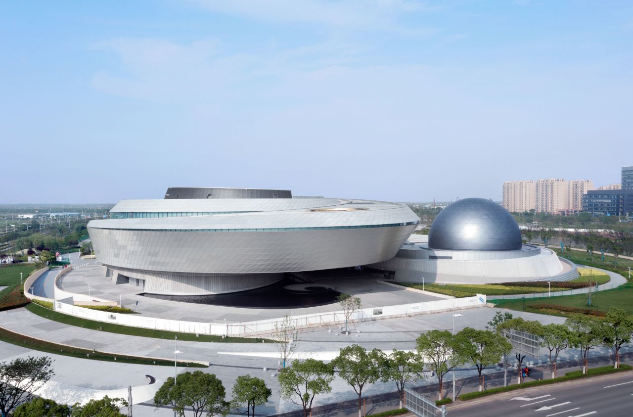The Shanghai Astronomy Museum was intentionally designed without straight lines or right angles.