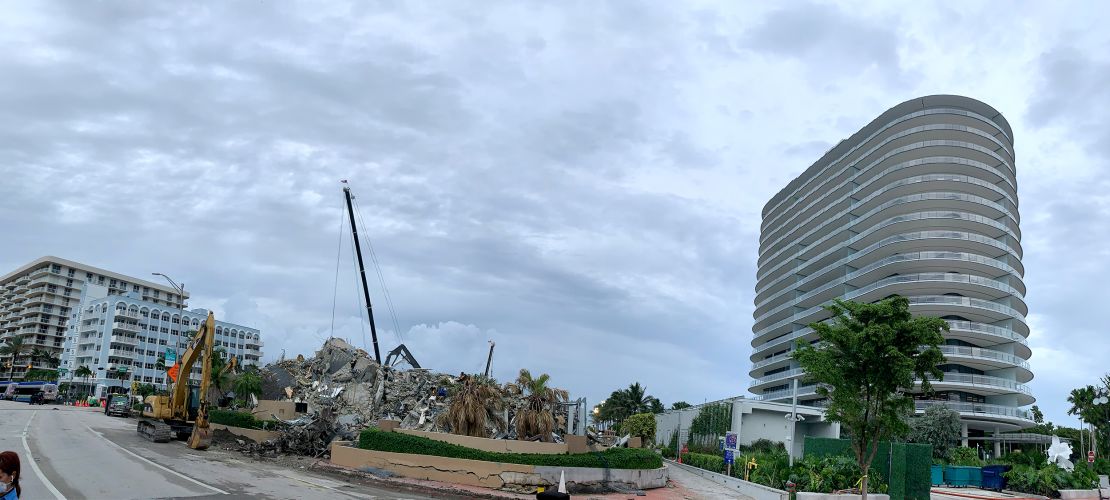 The hulking pile of concrete and twisted steel in Surfside, Florida.  