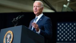 US President Joe Biden speaks about his Build Back Better economic plans after touring McHenry County College in Crystal Lake, Illinois, on July 7, 2021. 