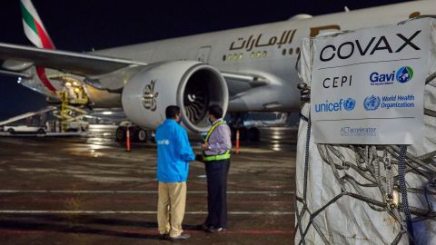 This handout photo provided by UNICEF shows the first batch of vaccines from the United States arrive in Dhaka, Bangladesh, Friday, July 2, 2021. Bangladesh has received 1.25 million doses of Moderna vaccine from the government of the United States through global vaccine collaboration COVAX. The consignment is the first batch of 2.5 million vaccines pledged to Bangladesh under COVAX. (UNICEF via AP)