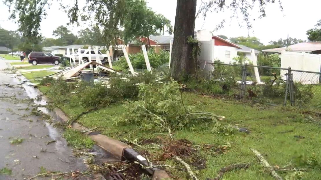 Winds from Tropical Storm Elsa damaged his home in Jacksonvile, Florida, on Wednesday.