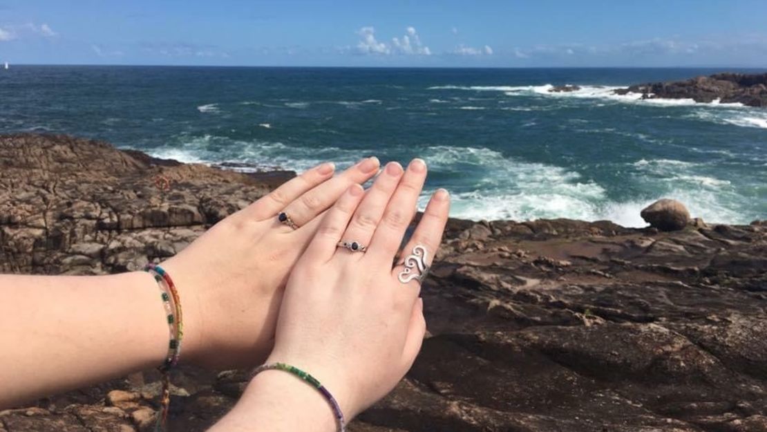 Laura and Sara got engaged on a trip to Port Stephens, a beachside town north of Sydney in Australia.