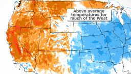 Above average temperatures span much of the Western US